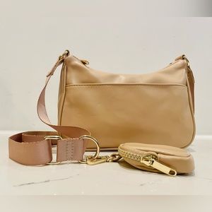 Nude Crossbody Bag with Pouch